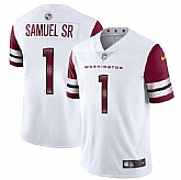 Men & Women & Youth Washington Commanders #1 Deebo Samuel Sr White 2025 Vapor Limited Stitched Jersey,baseball caps,new era cap wholesale,wholesale hats
